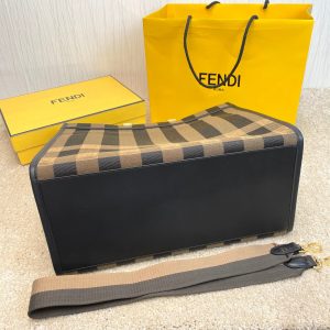 FENDI striped fabric shopping bag 13