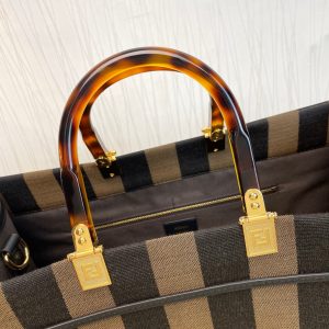 FENDI striped fabric shopping bag 14