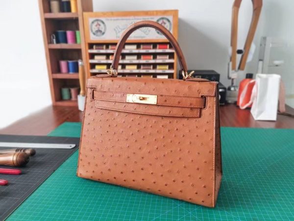 HERMES Kelly28 ostrich leather 2