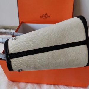 Hermes Garden Party size 36 white x striped black Bag 12