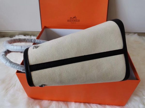 Hermes Garden Party size 36 white x striped black Bag 4