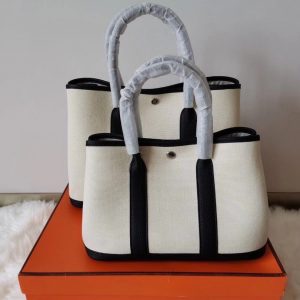 Hermes Garden Party size 36 white x striped black Bag 15