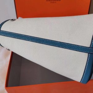 Hermes Garden Party size 36 white x striped blue Bag 12