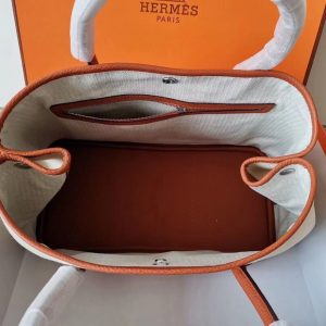 Hermes Garden Party size 36 white x striped orange Bag 10