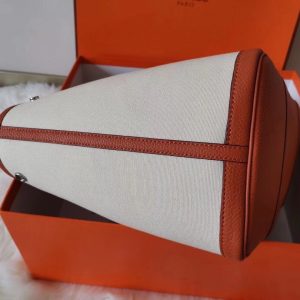 Hermes Garden Party size 36 white x striped orange Bag 11