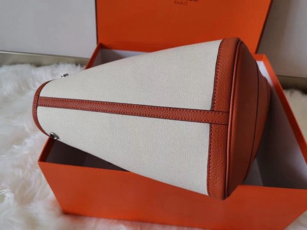 Hermes Garden Party size 36 white x striped orange Bag 4