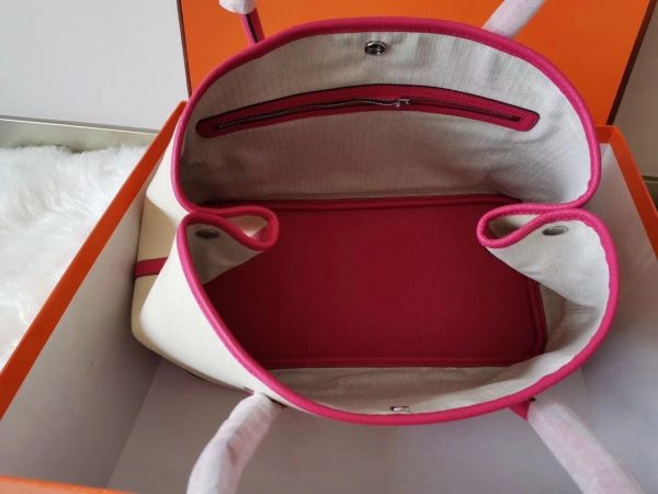 Hermes Garden Party size 36 white x striped pink Bag 3