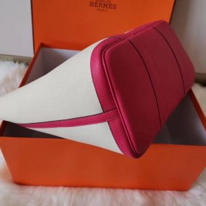 Hermes Garden Party size 36 white x striped pink Bag 12