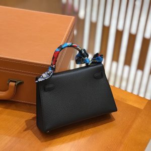 Hermes Mini Kelly 3Q classic black Bag 12