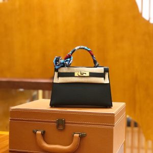 Hermes Mini Kelly 3Q classic black Bag 13