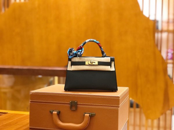 Hermes Mini Kelly 3Q classic black Bag 6