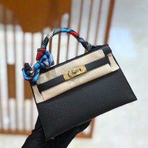 Hermes Mini Kelly 3Q classic black Bag 14