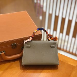 Hermes Mini Kelly 3Q elephant gray Bag 13