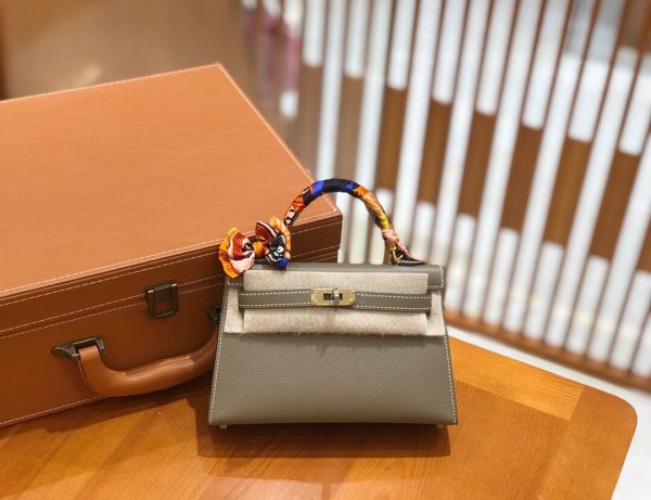 Hermes Mini Kelly 3Q elephant gray Bag 1