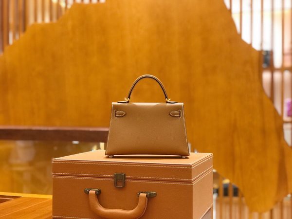 Hermes Mini Kelly 3Q golden brown Bag 2