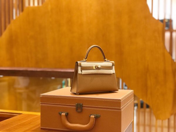 Hermes Mini Kelly 3Q golden brown Bag 3