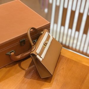 Hermes Mini Kelly 3Q golden brown Bag 13