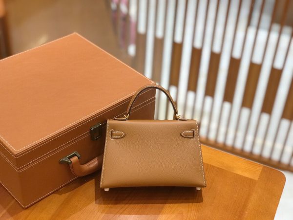 Hermes Mini Kelly 3Q golden brown Bag 7