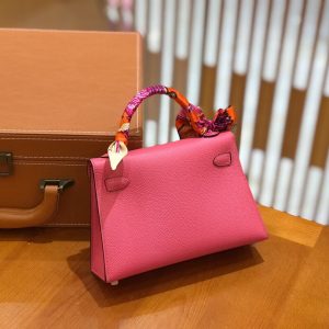 Hermes Mini Kelly 3Q lipstick pink Bag 10