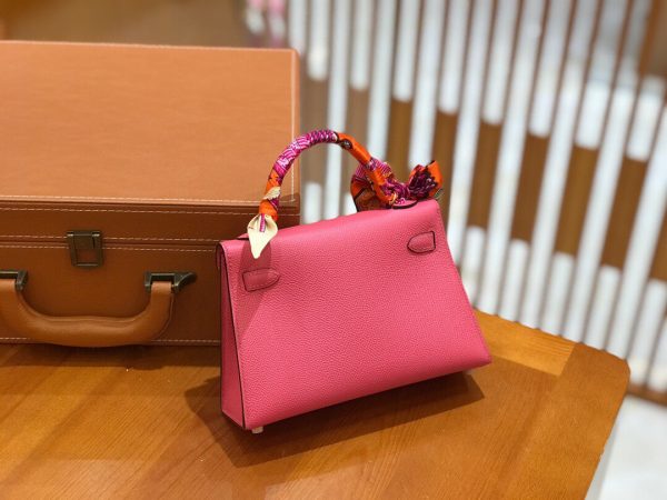 Hermes Mini Kelly 3Q lipstick pink Bag 4