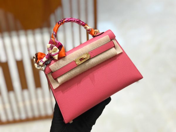 Hermes Mini Kelly 3Q lipstick pink Bag 5