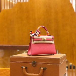 Hermes Mini Kelly 3Q lipstick pink Bag 12