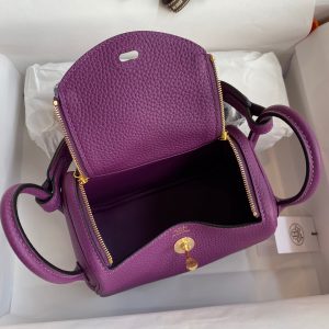 Hermes Mini Lindy 19 anemone purple Bag 13