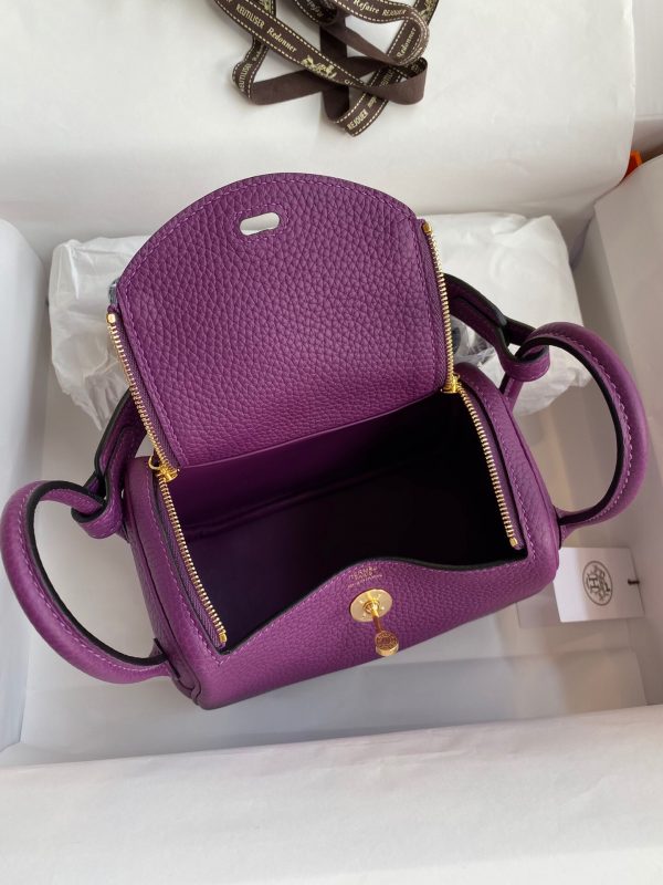 Hermes Mini Lindy 19 anemone purple Bag 4