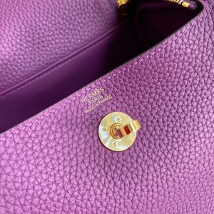 Hermes Mini Lindy 19 anemone purple Bag 15