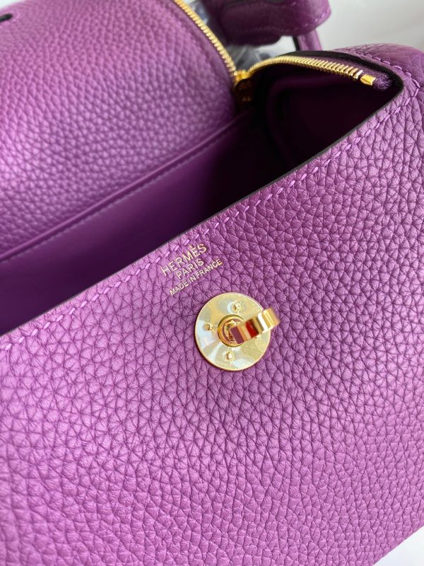 Hermes Mini Lindy 19 anemone purple Bag 6