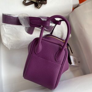 Hermes Mini Lindy 19 anemone purple Bag 16