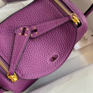 Hermes Mini Lindy 19 anemone purple Bag 17