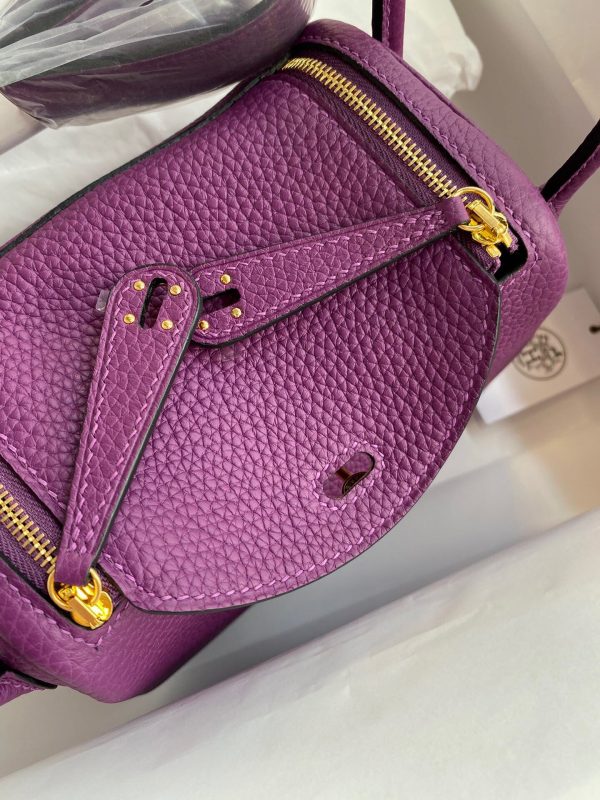 Hermes Mini Lindy 19 anemone purple Bag 8