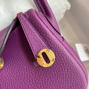 Hermes Mini Lindy 19 anemone purple Bag 18