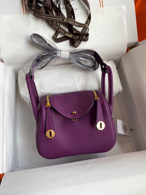 Hermes Mini Lindy 19 anemone purple Bag 10