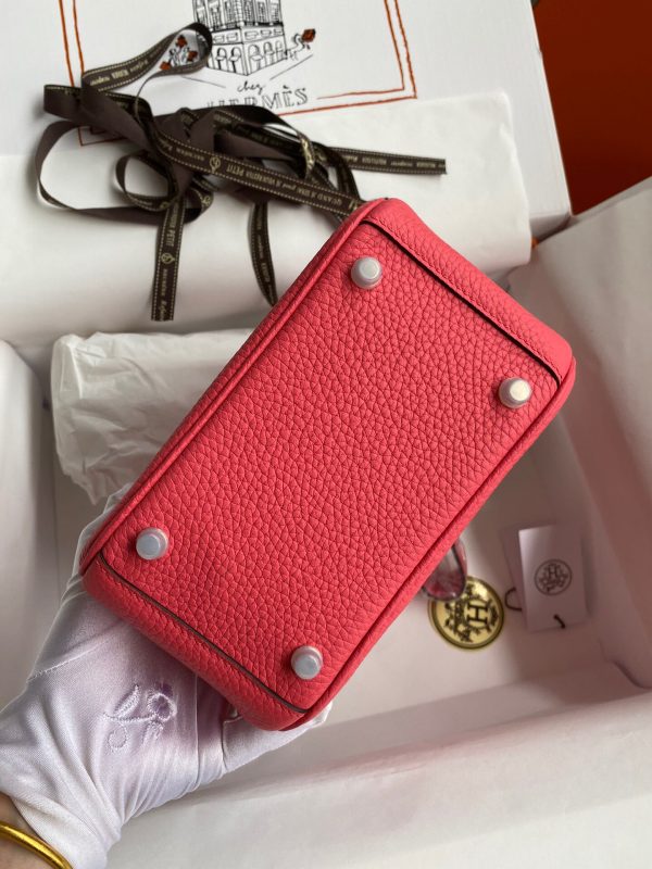 Hermes Mini Lindy 19 dark pink Bag 4