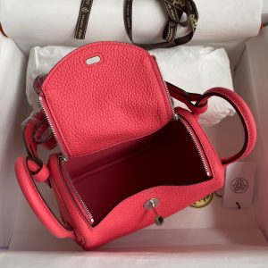 Hermes Mini Lindy 19 dark pink Bag 14