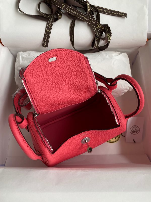 Hermes Mini Lindy 19 dark pink Bag 5