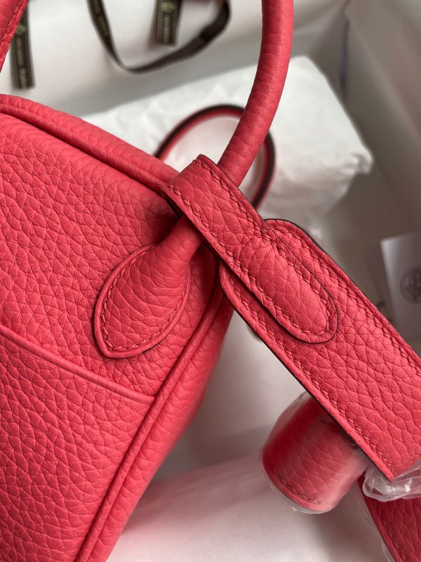 Hermes Mini Lindy 19 dark pink Bag 6