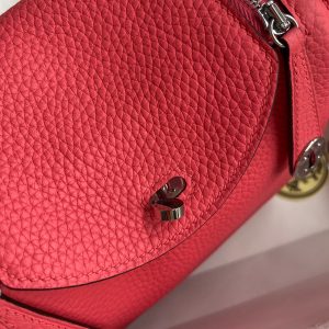 Hermes Mini Lindy 19 dark pink Bag 17