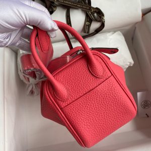 Hermes Mini Lindy 19 dark pink Bag 18