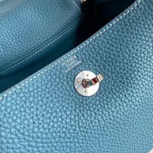 Hermes Mini Lindy 19 denim blue Bag 13