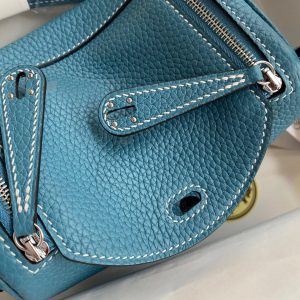 Hermes Mini Lindy 19 denim blue Bag 15