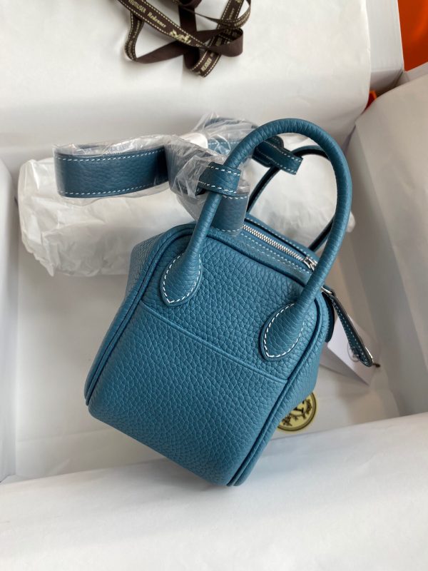 Hermes Mini Lindy 19 denim blue Bag 8