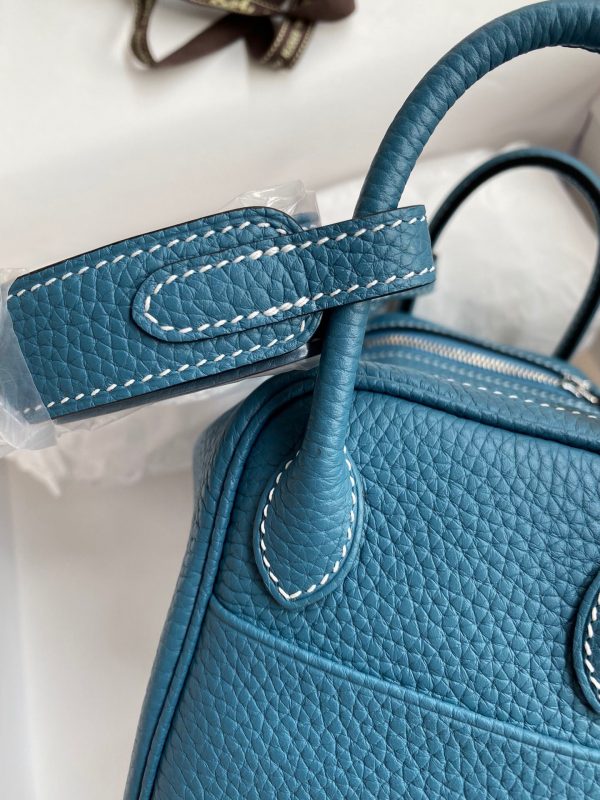 Hermes Mini Lindy 19 denim blue Bag 10