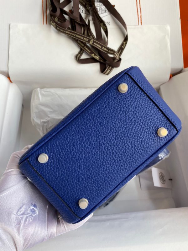 Hermes Mini Lindy 19 electro-optical blue Bag 3