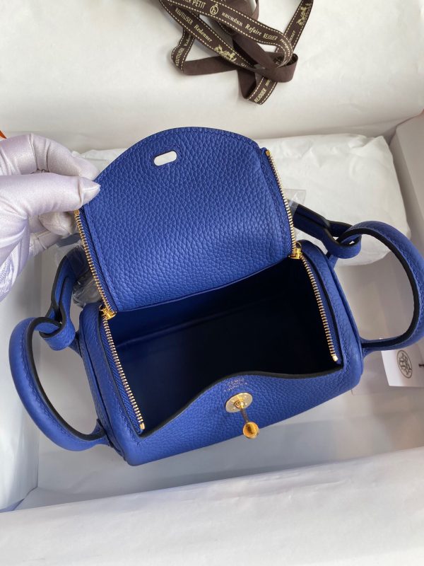 Hermes Mini Lindy 19 electro-optical blue Bag 4