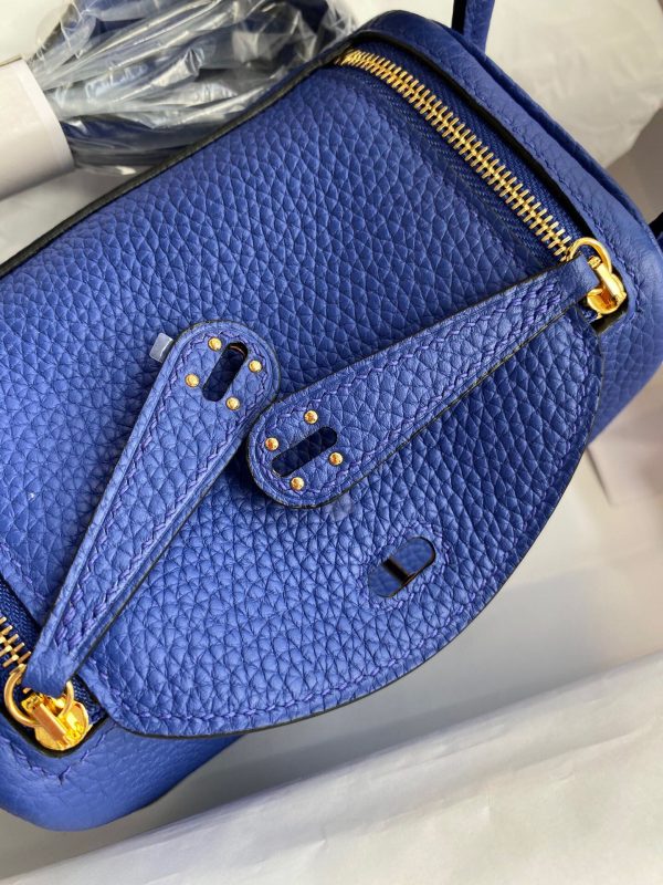 Hermes Mini Lindy 19 electro-optical blue Bag 6