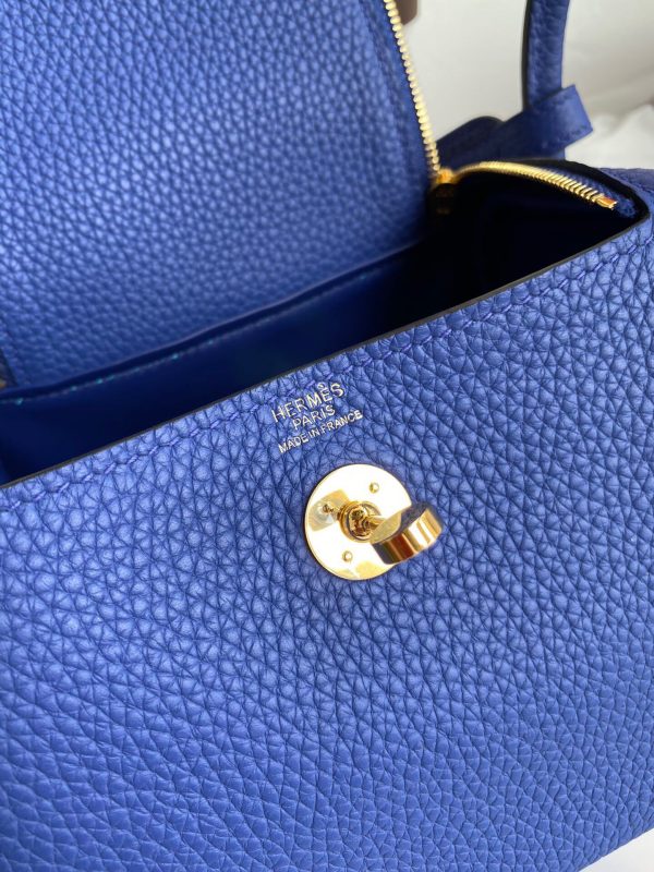 Hermes Mini Lindy 19 electro-optical blue Bag 7