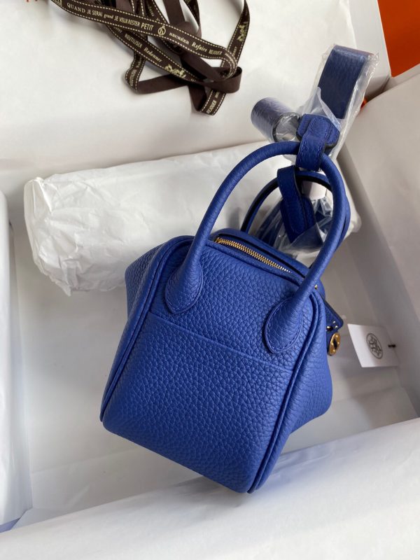 Hermes Mini Lindy 19 electro-optical blue Bag 8